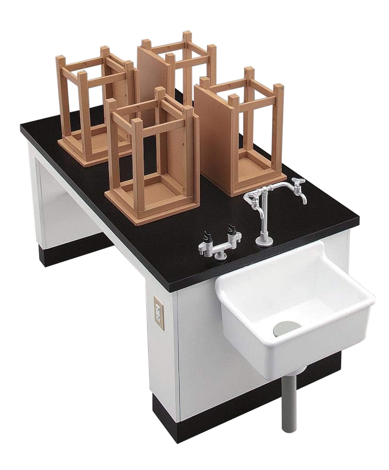 Hasegawa 112 scale figure accessory series: Science Lab Desk and Chair Plastic Model FA04