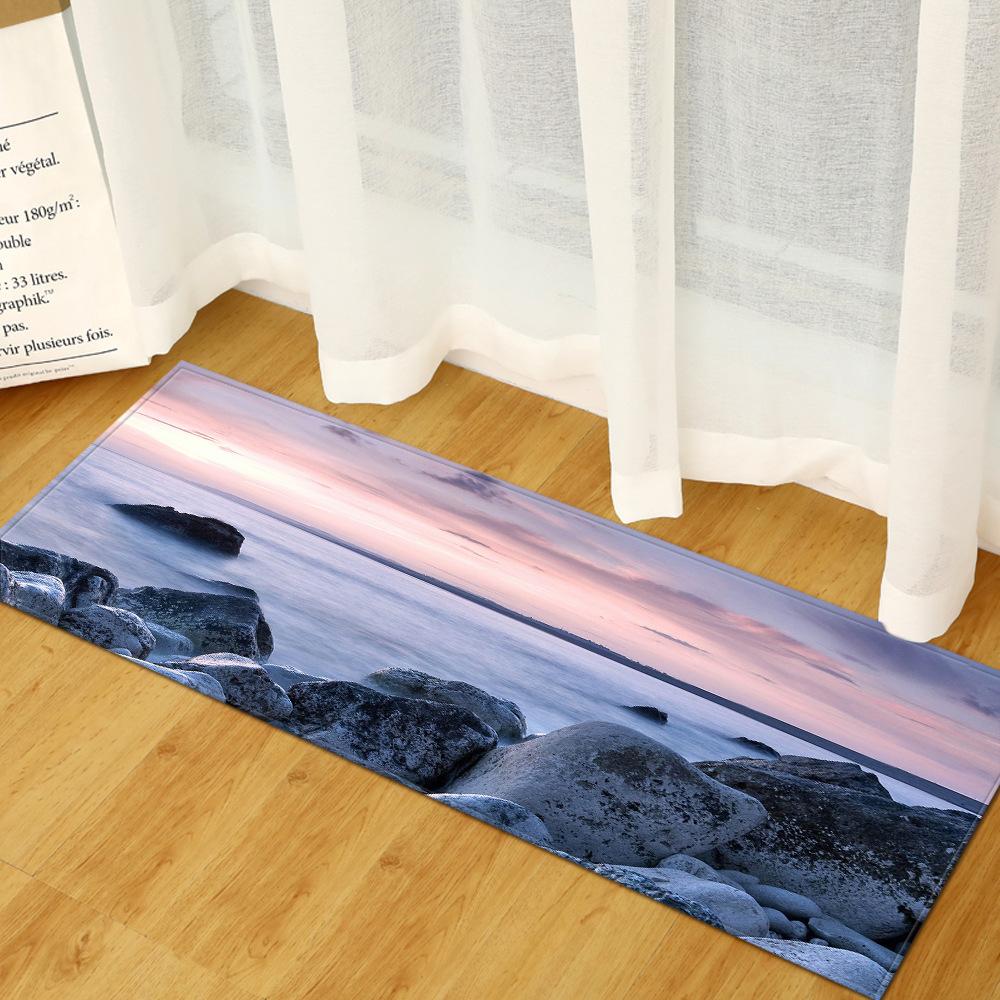 Scenic Door Mat Kitchen Dirt-Resistant Long Absorbent Non-Slip Foot Mat Bedroom Living Room Carpet Floor Mat