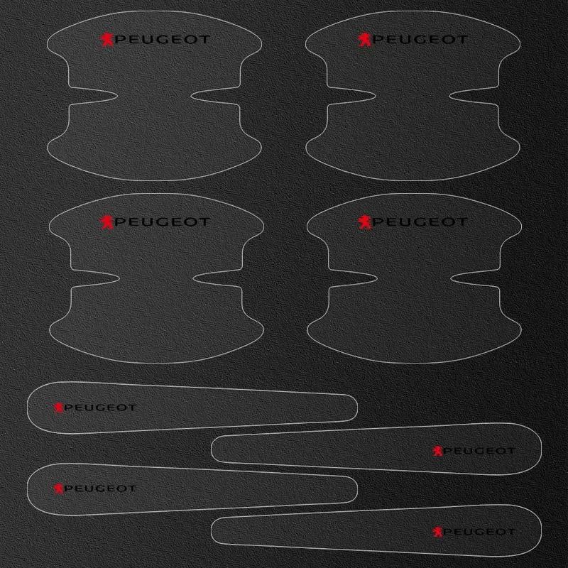 

Car Door Handle Bowl Transparent Sticker Anti-collision Protection Strips For Peugeot 206 307 308 3008 207 208 407 508 2008 5008 белый