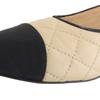 Chanel Excellent Condition Matelasse Leather Pumps for Women, Beige and Black, Size 37 1/2, G32771 Shoes 37.5 Beige / blackUsed