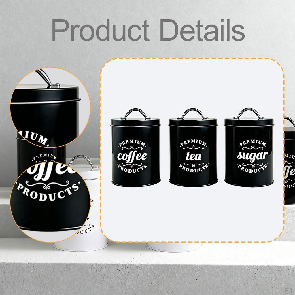 Coffee Tea Sugar Container Food Storage Jar Flour Kitchen with Lids Gadget Dining Room