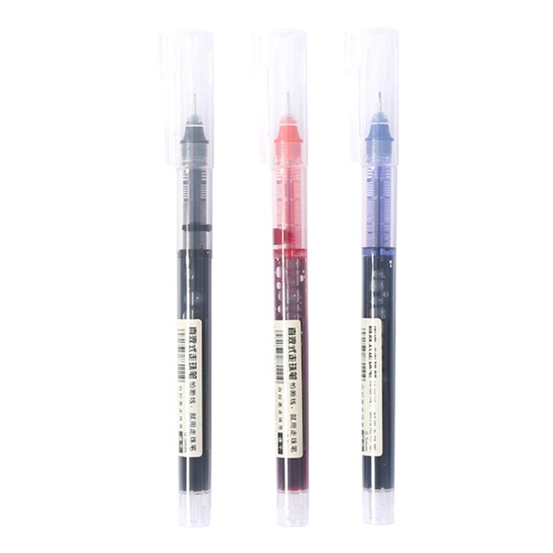 10Pcs/Pack Portable Rollerball Pen 3 Colors Optional Anti-Slip Pen Grip 0.5mm Needle Nib Office School Writing Supplies