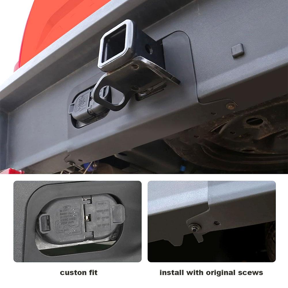 Hintere Stoßfängerabdeckung Schwarz Kunststoff für Ford Maverick 2025 2025 2025 2025 4/7-poliger Stecker Anhängerkupplung Autozubehör