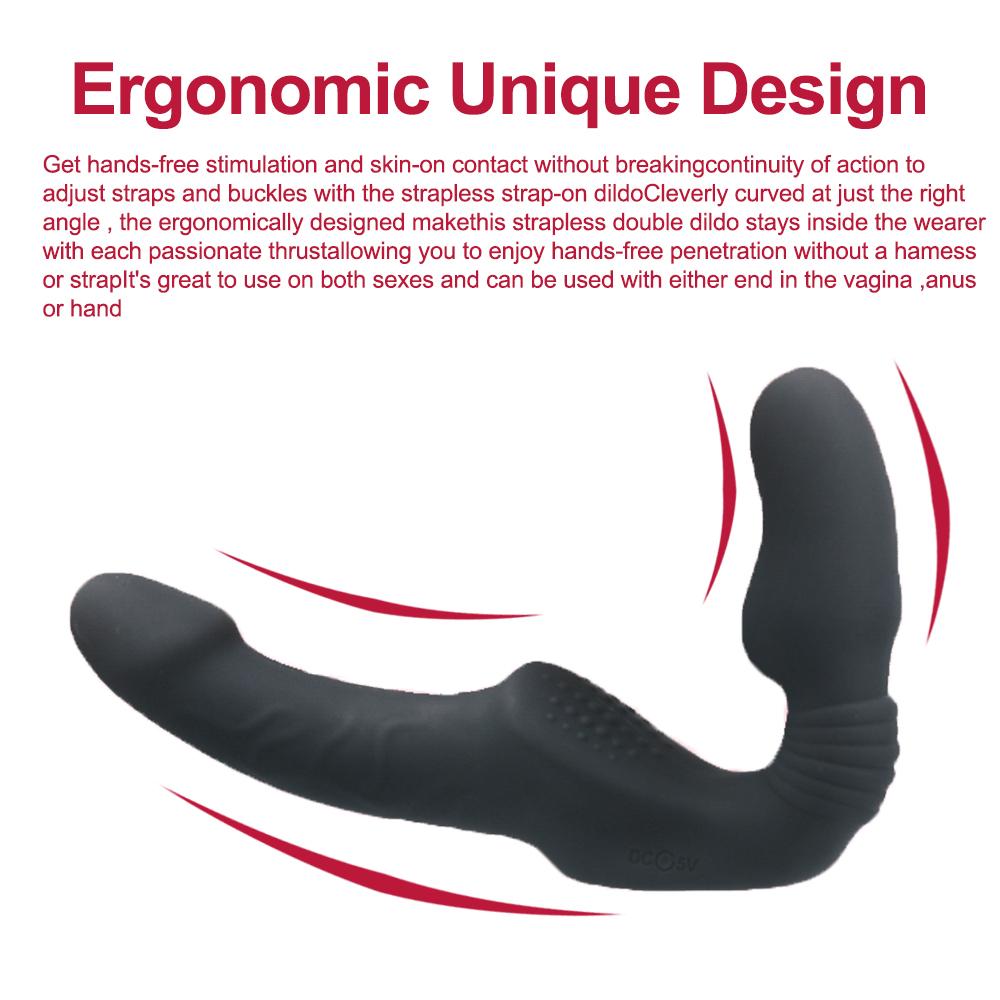 Strapless Strap-on Dildos Vibrator with Remote Control for Women Lesbian Couples G Spot Sex Toys with Clitoris Stimulator Double-headed Masturbator