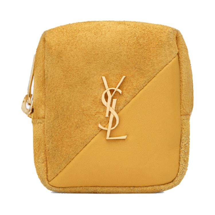 

Saint Laurent Ysl Jamie Gold Logo Cube Geometric Suede And Lambskin Coin Purse Women Accessories Sunflower-Yellow 669964-1QS91-7003 Gift Set(Basic Set+Box+Shopping Bag)