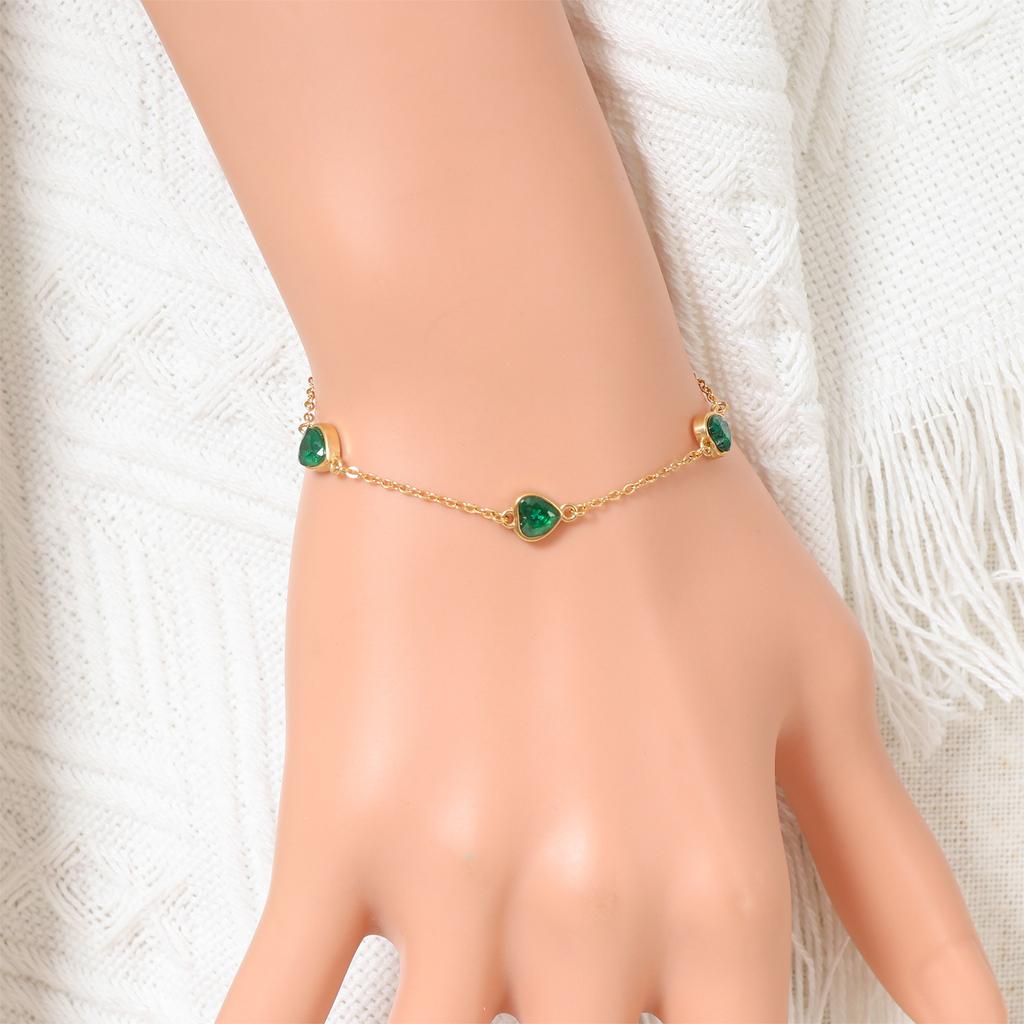 Fashion Retro Love Zircon Series Necklace Earring Bracelet Set