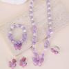 Children's Girl Princess Bracelet Zircon Zircon Cartoon Butterfly Bracelet Necklace Ring Earrings Suit