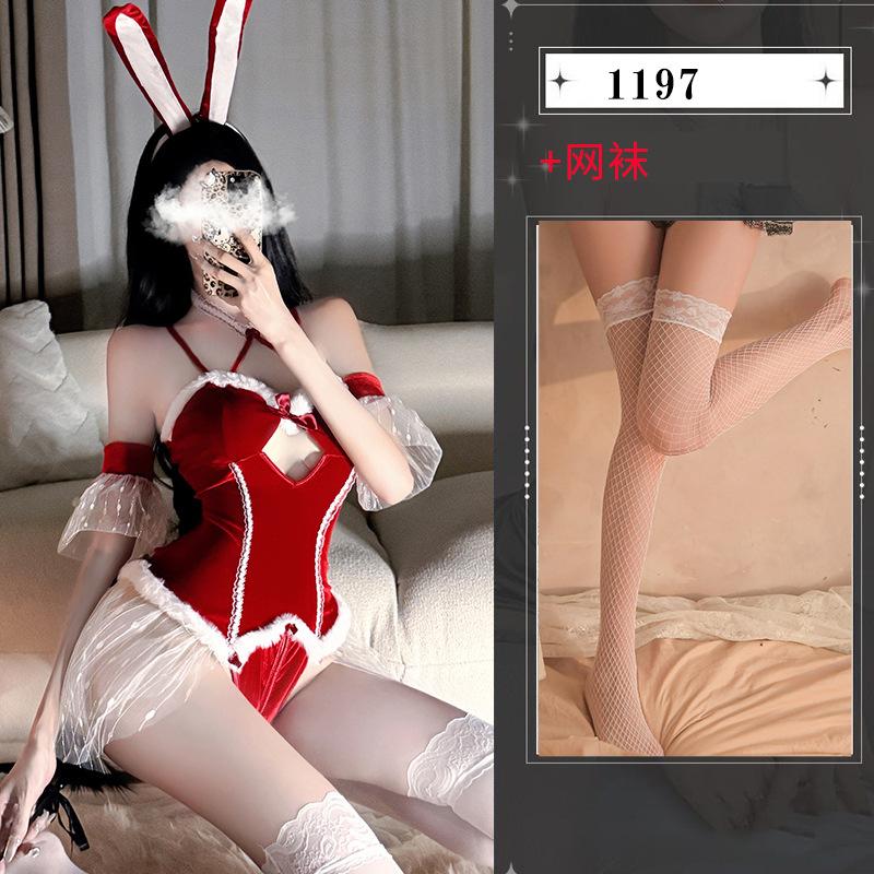 Fun Cosplay New Year's Uniform Seduction Christmas Bunny Conjoined Open Girl