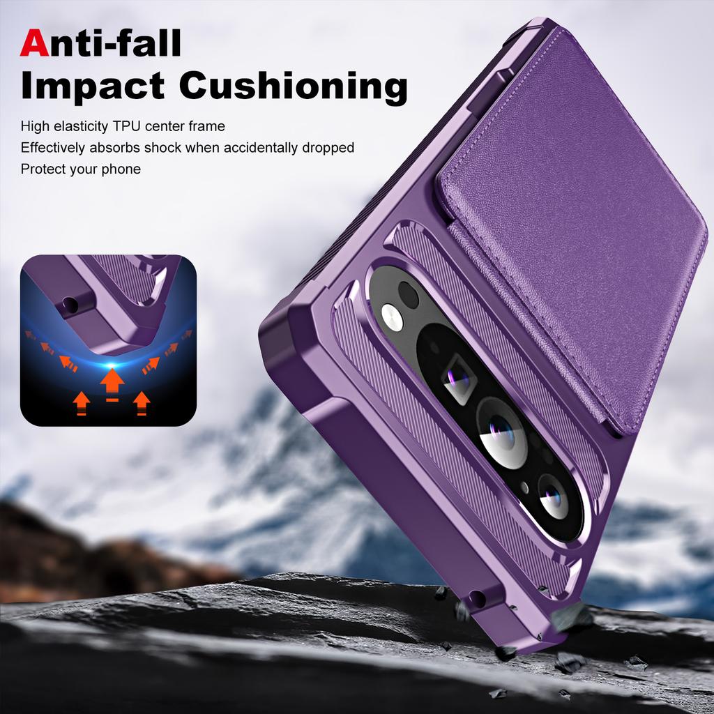 ZM11 For Google Pixel 9 Pro XL Case Card Slot Kickstand PU+TPU Phone Cover