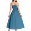 Abiti casual a vita alta con bretelle senza maniche stampa tinta unita primavera estate moda donna