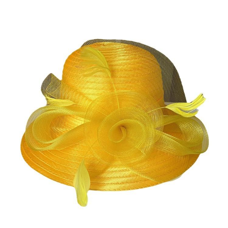 New Mesh Flower Pot Hat, European, American And British Retro Dome Fashion Top Hat, Women'S Summer Sun Protection Sun Hat