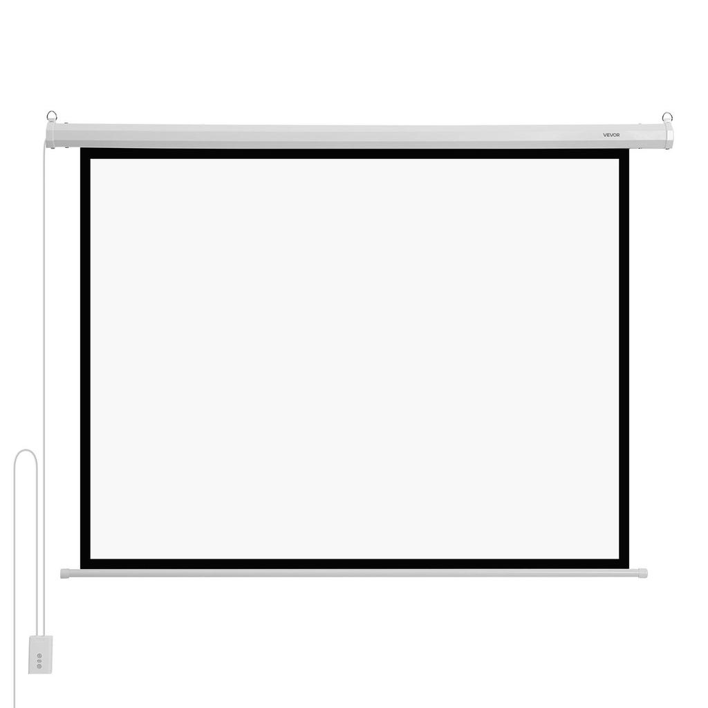 Motorized Projector Screen, 1829 Mm 4:3 1080 HD Electric Projection Screen, Wall Mounted Projection Dispaly Projector with Remote Control, Automatic