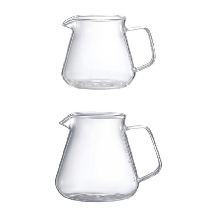 Multiuse Glass Coffee Server Tea Pouring Kettles Coffee Carafe With Ergonomic Handle Great For Home Brewing Coffee 2PCS