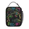 Control All The Things Video Game Controller Lunch Bag Portable Lunch Box Travel Cooler Bag Funny Oxford Thermal Tote Handbags