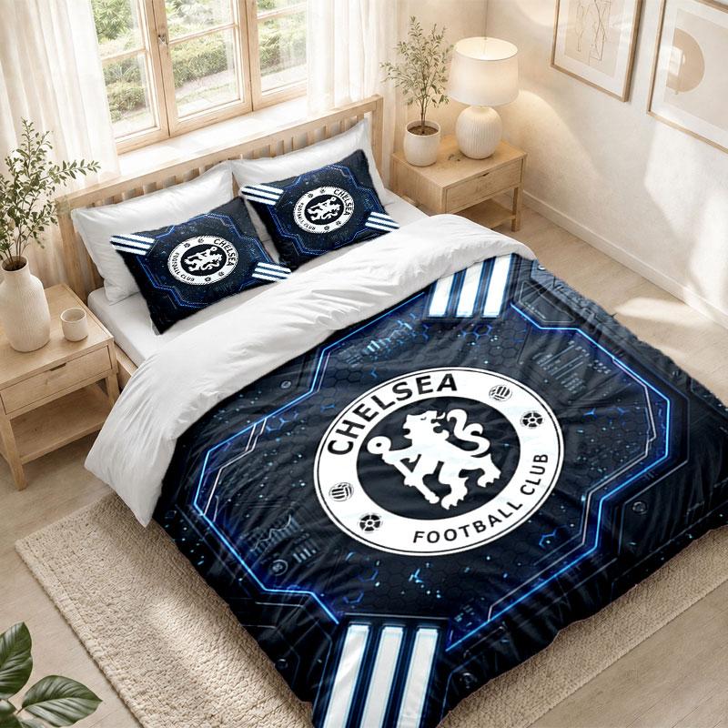 Set de așternut 1 Față de pilotă 2 Fețe de pernă Imprimeu Chelsea FC Dormitor Decorațiune pentru casă