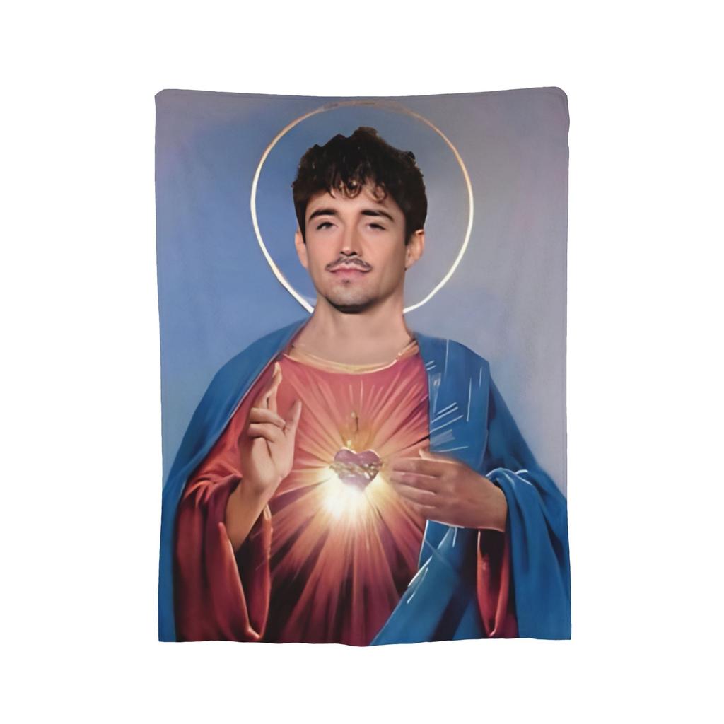 Charles Leclerc Coperta Lavorata a Maglia Coperta Plaid in Flanella Viaggio in Aereo Portatile Ultra-Morbida Calda Copriletto,