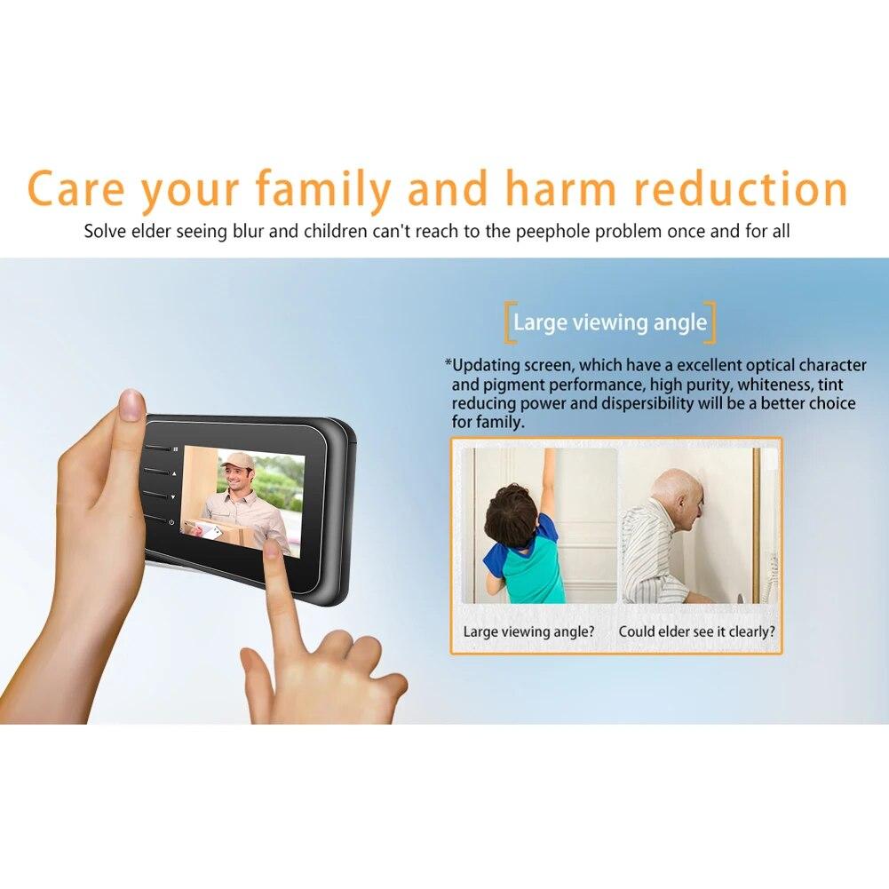 Smart Digital Peephole Viewer Doorbell 2.4 Inch Screen IR Night Vision Electronic Door Eye Camera Door Bell Indoor Monitor