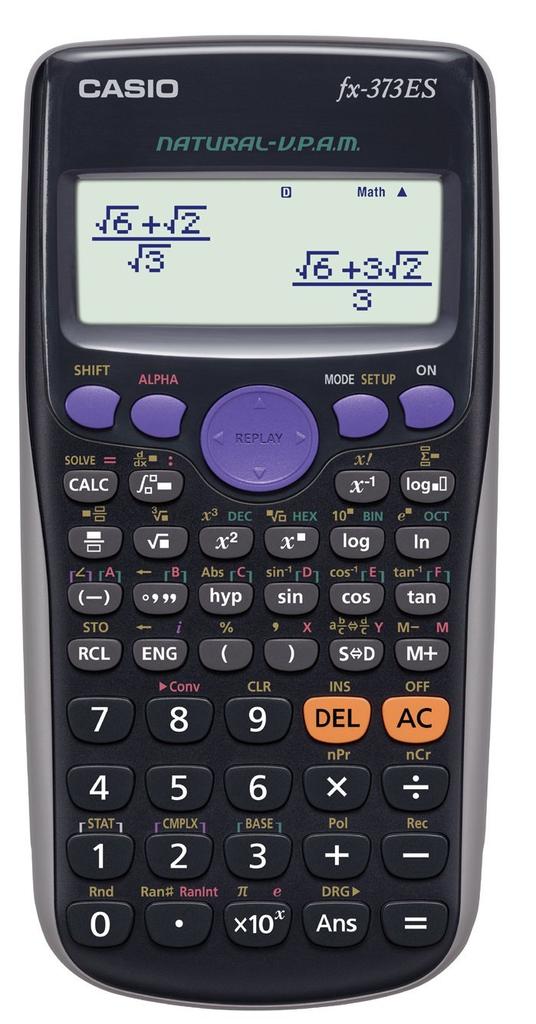 Casio Scientific Natural Math 286 10 Black fx-373ES-N Calculator, Display, Functions, Digits, [Used]
