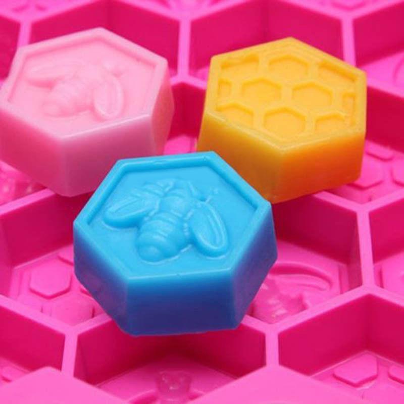 Silicone Mold 19 Cell Honey Comb Bees Mold Beeswax Pan Cake Jelly Chocolate Mold DIY Cake Decoration