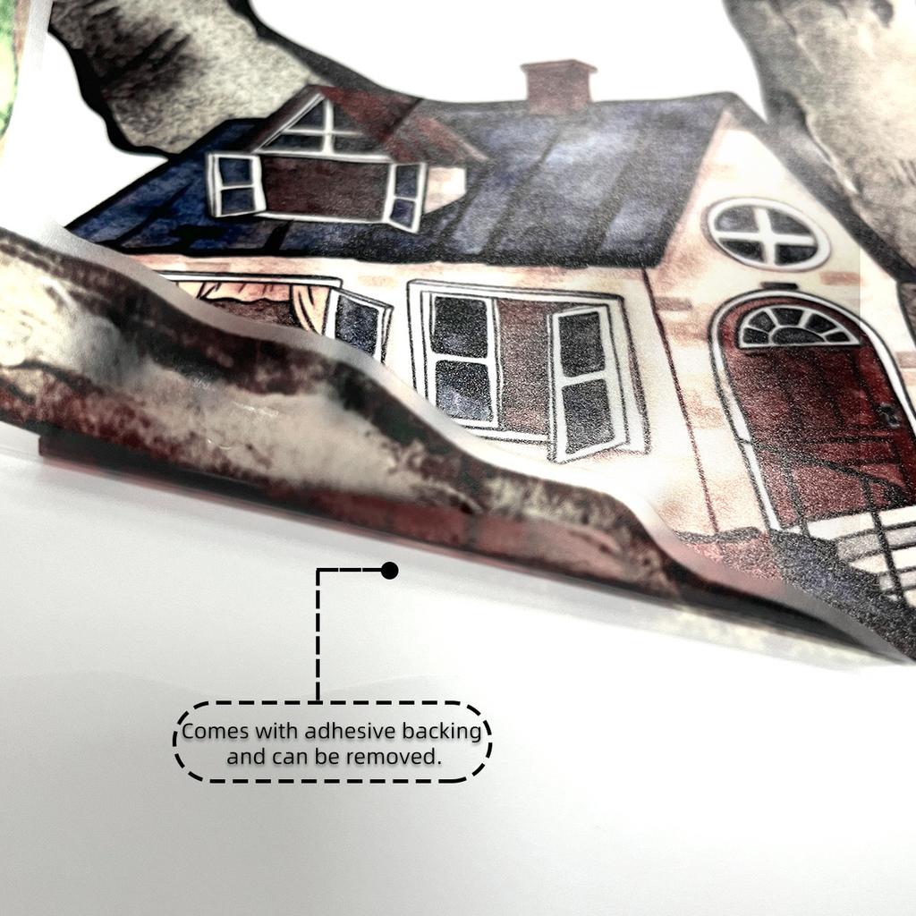 Hand-Painted Tree House Wall Sticker Self-Adhesive Decals Home Decoration
