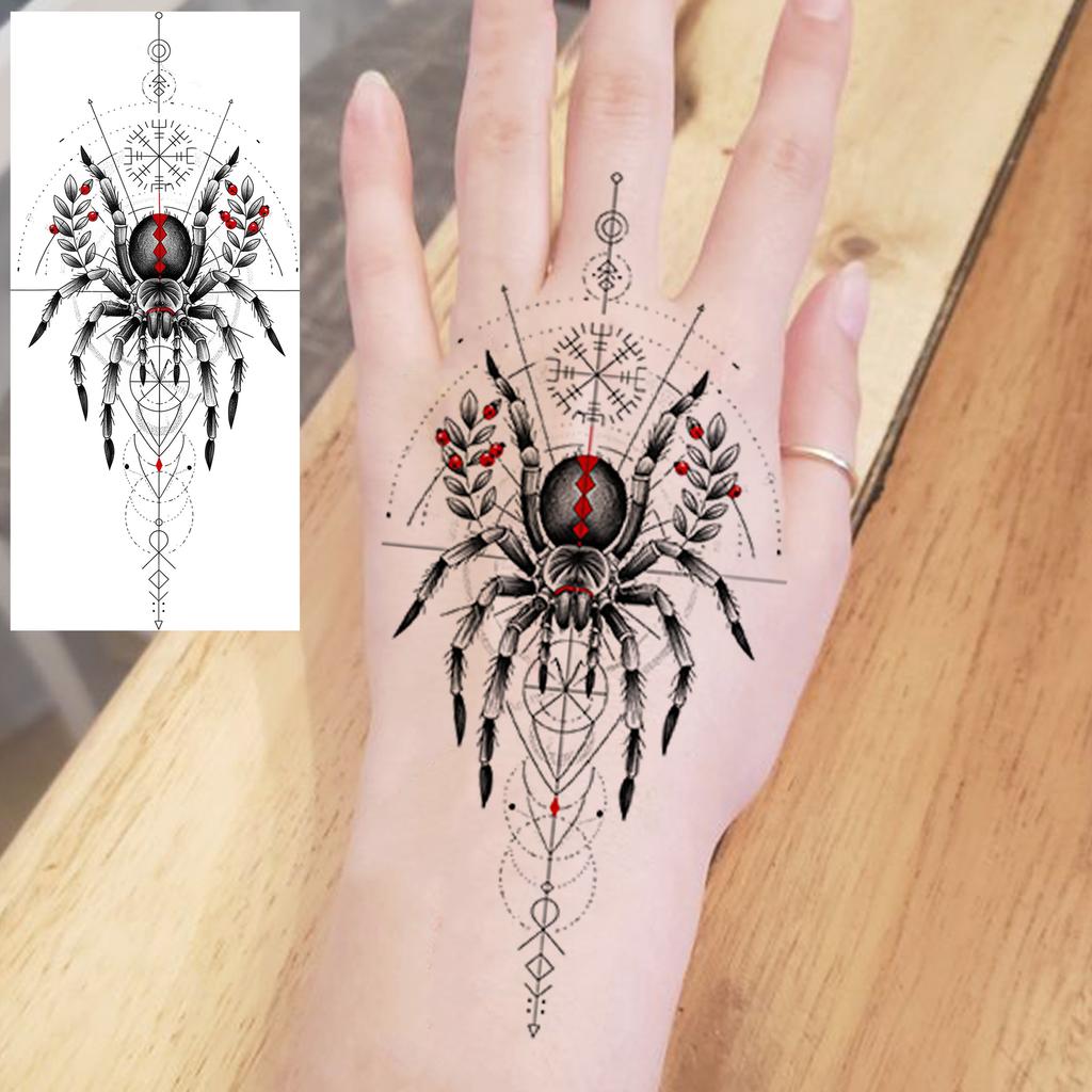 1 Sheet Geometric Planet Mountains Temporary Tattoos For Women Men Forearm Foot, Waterproof Long Lasting Realistic Tatoo Sticker