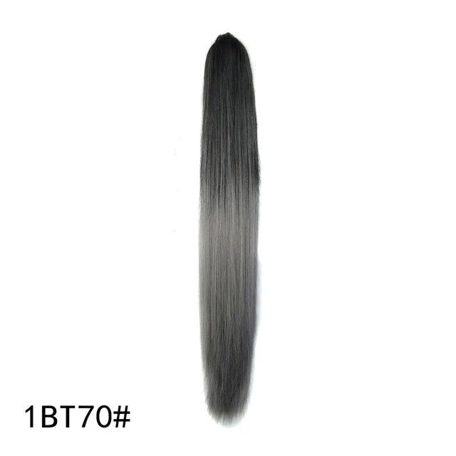 Synthetische Pferdeschwanz-Haarverlängerungen, lange, gerade Klaue, Clip-in/on-Pferdeschwanz für Frauen, tägliche Party, 55,9 cm, hitzebeständiges Kunsthaar