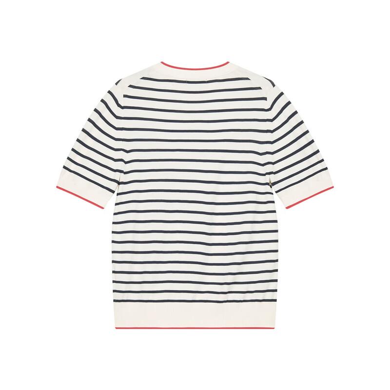 HAZZYS Women's Striped Color-Block Short Sleeve Knit Top