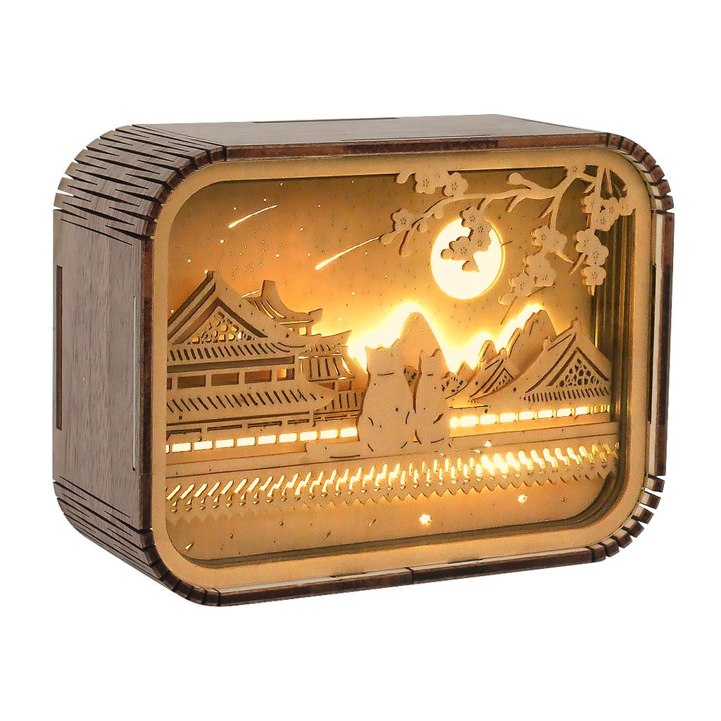 3D Led Night Light Modern Wood Table Lamp 3D Hollow Carving Wood Light Bedroom Night Lamp For Children Desktop Decor Lamp Gift