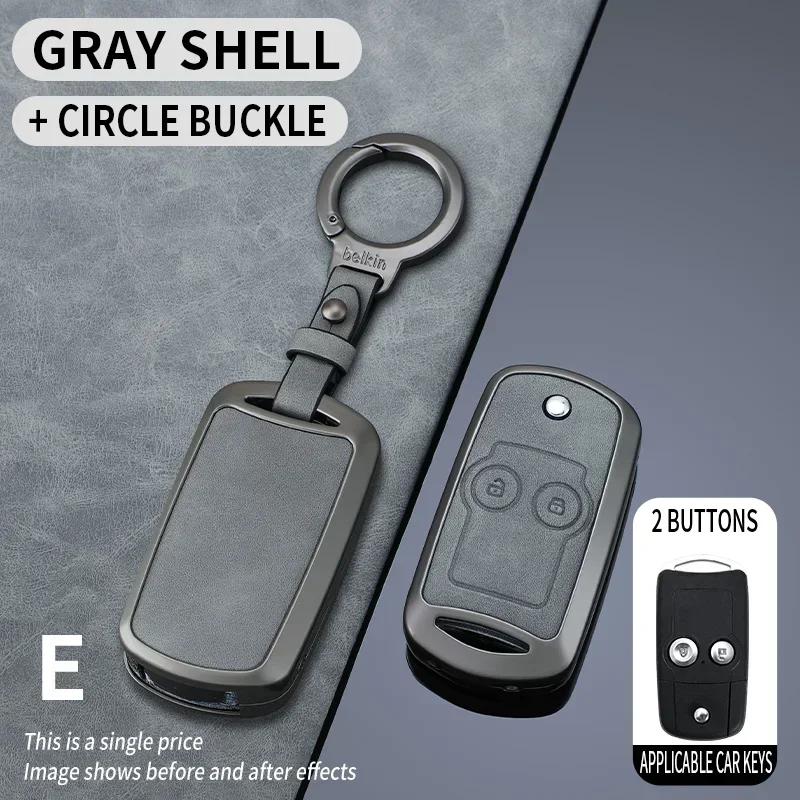 Shell Fob For Honda Fit Jazz Shuttle Gp2 Spada Stepwgn Rg1 Freed Spike Ge6 Zinc Alloy Leather Car Remote Case Key Cover Keyless