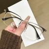 Business Half-frame Glasses Men's Versatile Metal Myopia Glasses Frame Face Decoration Flat Light Glass MH9045