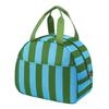 Practical Striped Pattern Insulated Lunch Bag Large Capacity Handheld Lunch Box Bag Fresh-Keeping Leakproof Mommy Bag