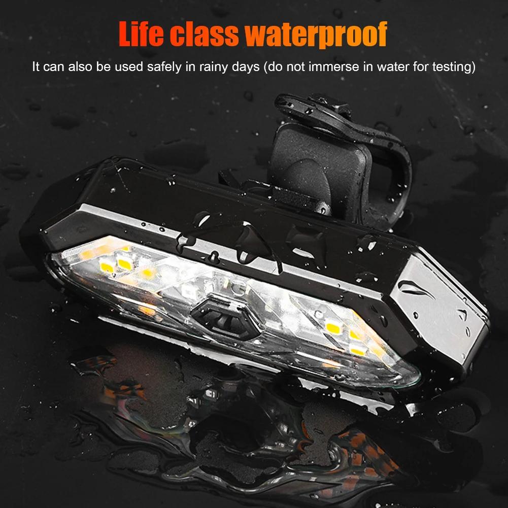 Wireless Turn Signal Rear Lamp Bike Horn Alarm USB Rechargeable Bicycle Warning Tail Light Remote Control for Night Riding