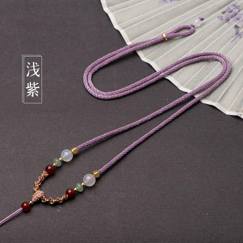 New Fine Hand Woven Dongling Jade High Goods Necklace Lanyard Rope DIY Gold Jewelry Jade Wax Jade Pendant Adjustable Neck Rope