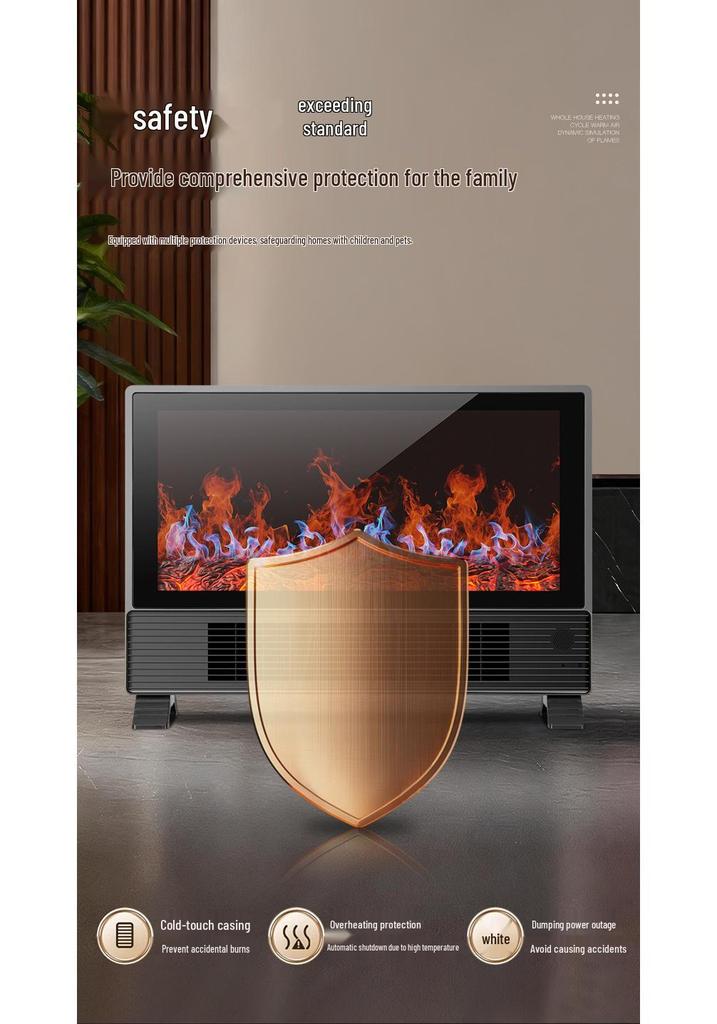 Graphene Electric Heater: AI Voice-Controlled Fast Heating Fireplace for Bedroom