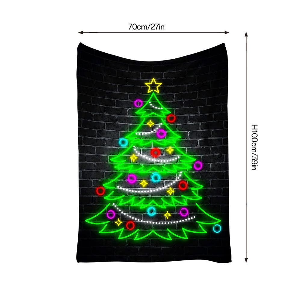 Tuniu Neon Christmas Blanket Flannel Throw Sofa Bed Room Decor Festive Gift Idea