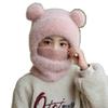 Children's Wool Knit Hooded Hat & Scarf Combo - Windproof, Ear-Protection Pullover for Boys & Girls