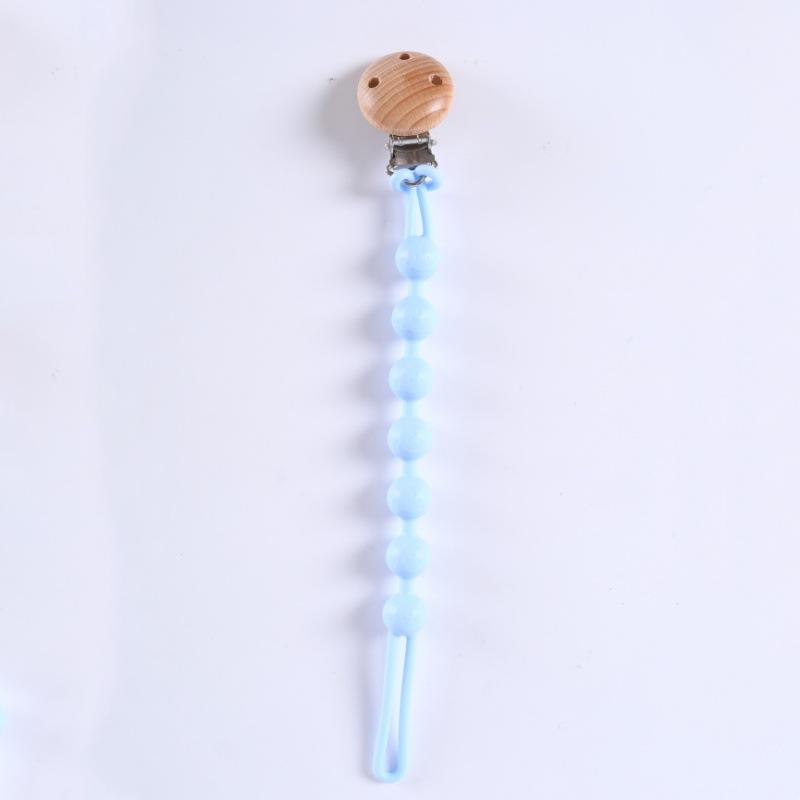Solid Color Silicone Pacifier Chain Clips Baby Boys Girls Pacifier Gum Chain Bite Music Teeth Grinding Stick Toy Anti Loss Rope