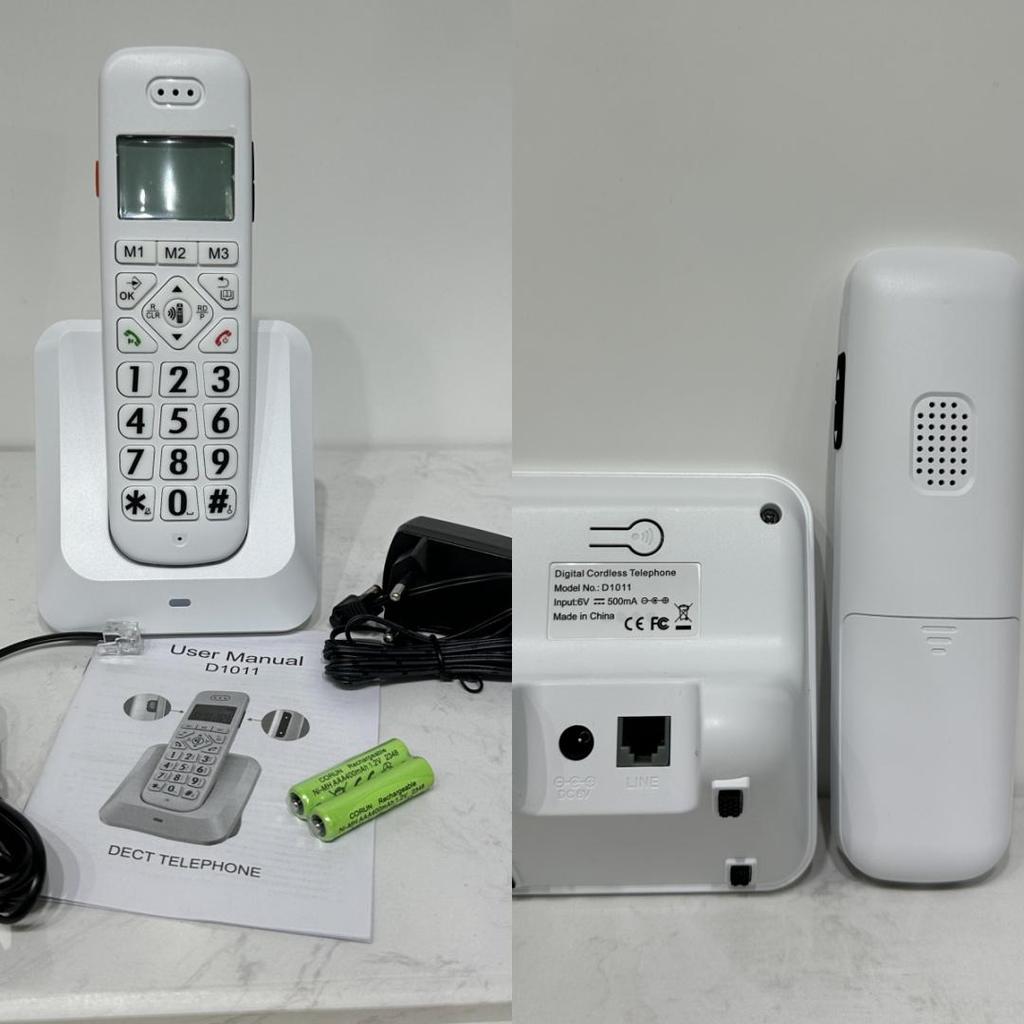 D1011 Modern sladdlös telefon Digital telefon Handhållen stor display Nummerpresentation Lagring Hemmakontor Företag Fast telefon