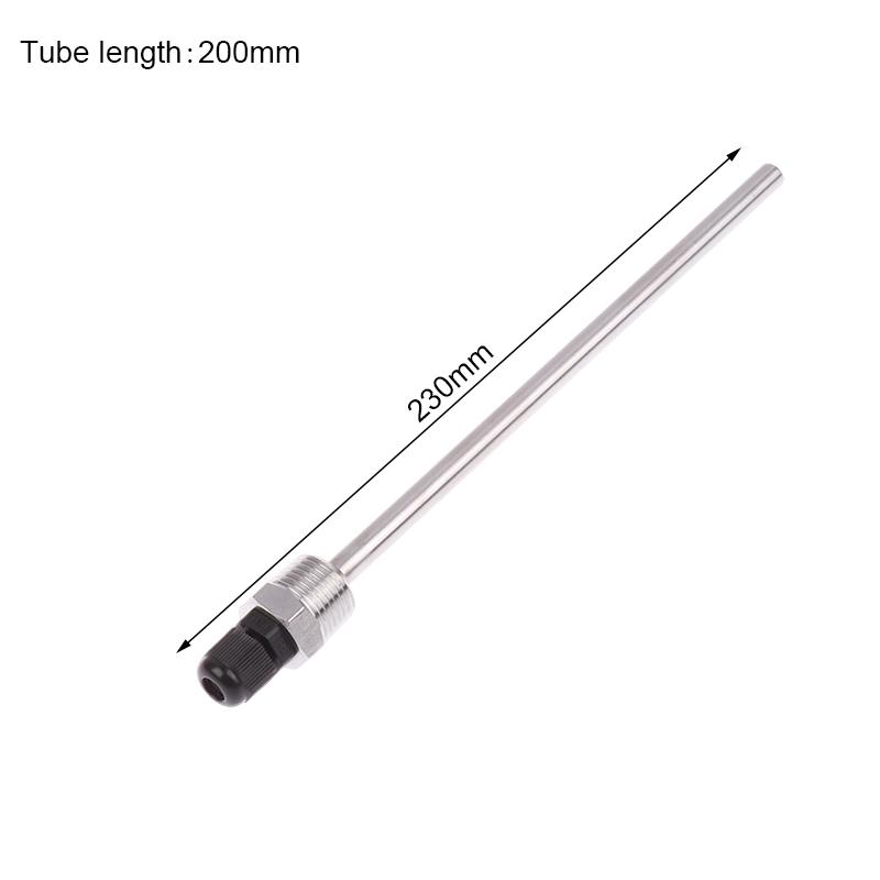 304 Stainless Steel 1/2 BSP G Thread OD8mm Immersion Sleeve Pocket For Temperature Sensor 30-200mm Tube Thermowells Protecter