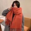 Soft Winter Cashmere Scarf Solid Color Shawl Wrap New Long Tassel Scarves  Women