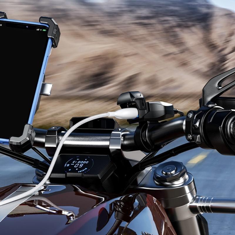Universal Motorcycle Handlebar Phone Chargers Waterproof Design 18W USB Fast Charging for Smartphones