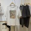 Summer Basic O-neck Spell Color Casual Women T-shirts Office Lady Simple Loose Female T-shirts