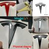 Car Metal Stickers Modification Accessories for Model3/Y Body Side Decals 3D Creative Hood Tail Decoration Label