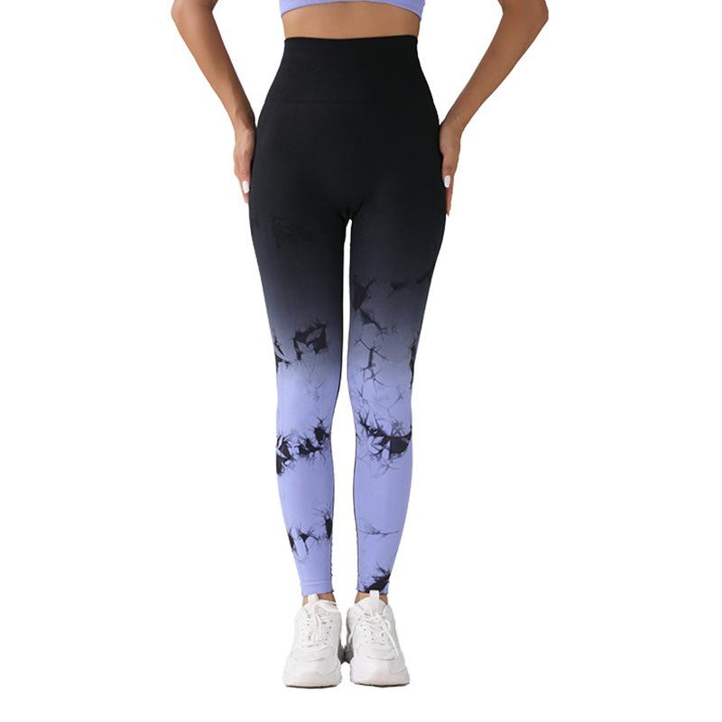 

Tie Dye Gradient Yoga Pants Seamless Women S Running Training Sports Pants Nude High Waist And Hip Lifting Fitness Tight Pants For Women S