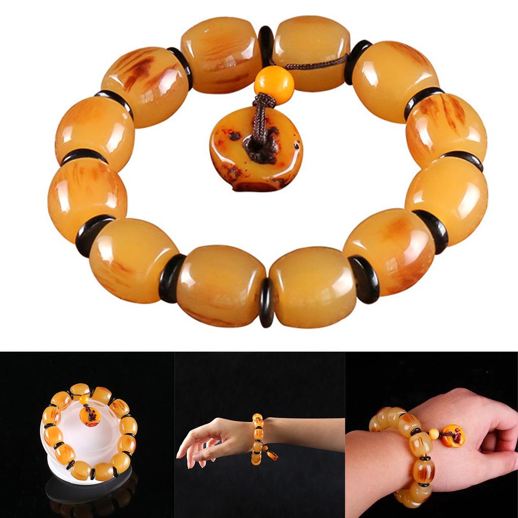 Elastic Wristchain Natural Buddhist Prayer Beads Bracelet for Meditation and Peace Handmade Jewelry Religious Gift