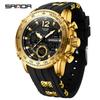 Sanda Men's Trendy Luminous Waterproof Multifunction Watch - Fashionable Student Electronic Watch