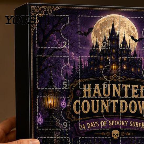 Children Holiday Entertainment Halloween Advent Calendar, 24 Day Haunted Countdown Box with Mini Calendar for Kids Figures, Spooky Collectible Toy Set