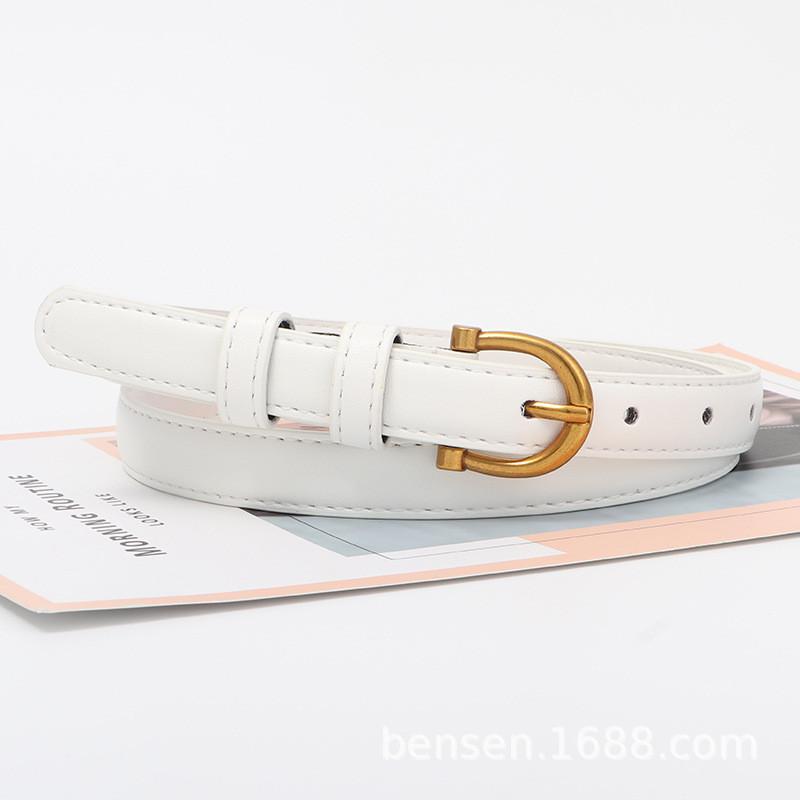 Vintage Leather Belt Women Versatile Decorative Waistband Casual Strap Jeans