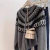 Women's Red Fair Isle Knit Cardigan - Soft, Fluffy, and Thickened for Autumn/Winter Zodiac Year