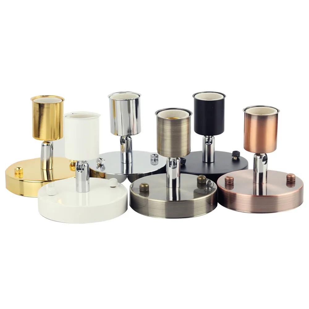 Base 180 Degree Steering Ceiling Lights Six Colors New Flexible Lamp Base Iron E27 Light Socket Antique Metal Lamp Socket Holder